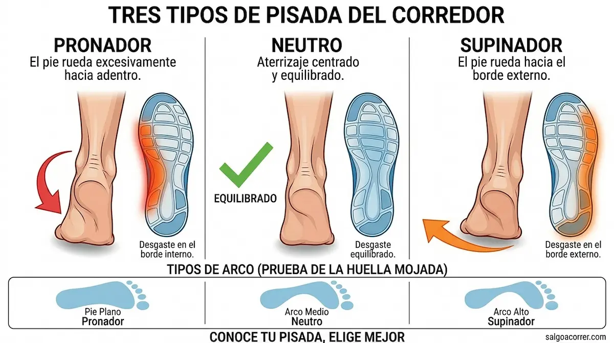 Huellas plantares tipo pisada al correr