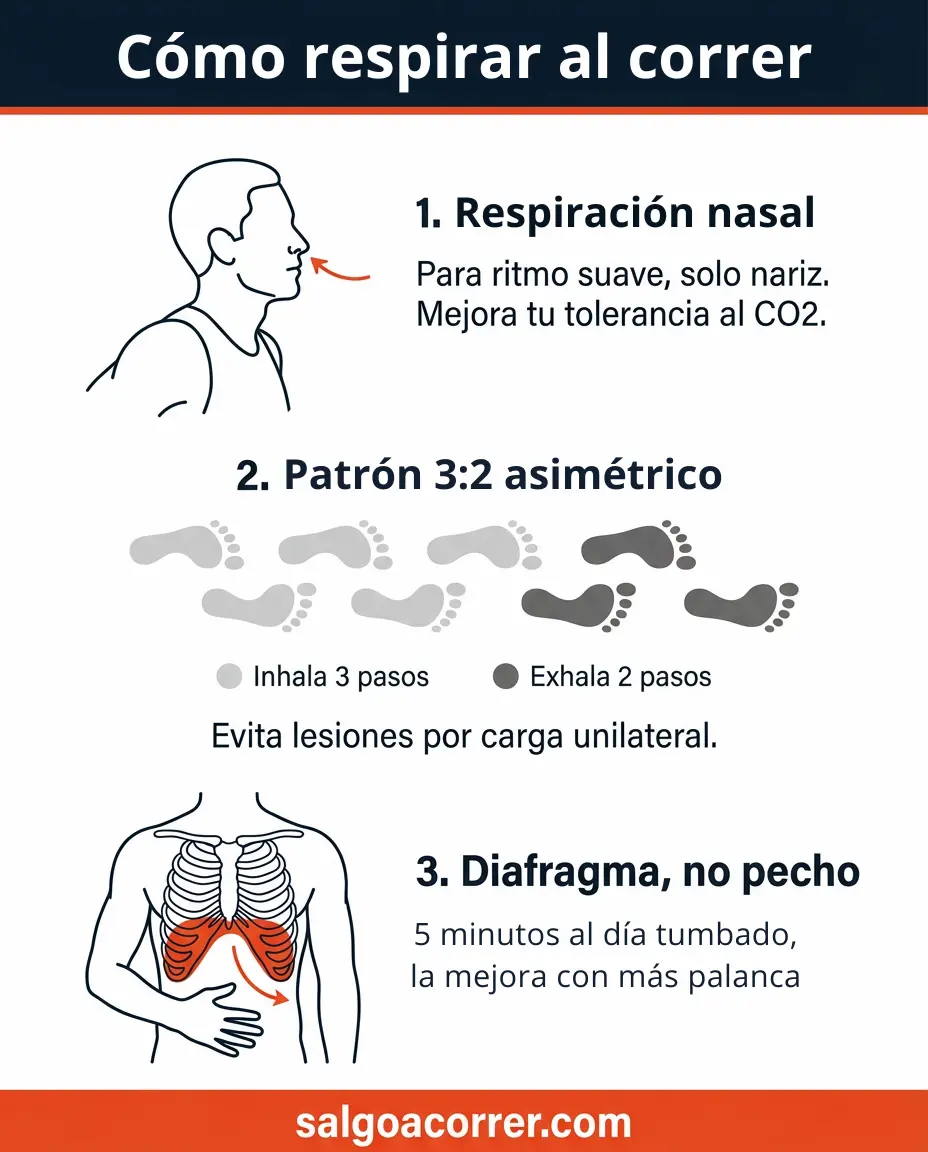 Infograf&iacute;a c&oacute;mo respirar al correr