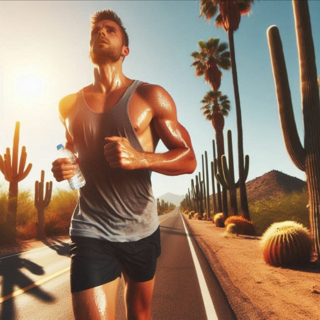 runner corriendo con calor de verano