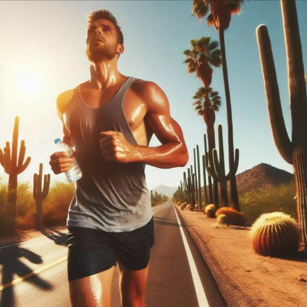 runner corriendo con calor de verano